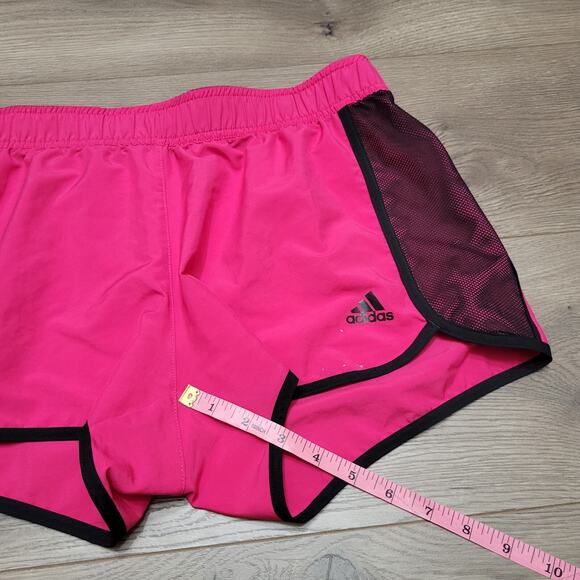 Adidas Shorts Women Medium Pink Black Climalite Running Athleisure Gym Train - Picture 7 of 8